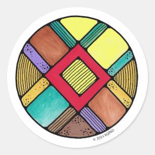 Art Nouveau Rune Ingwaz - EARTH MAGIC Ronde Sticker