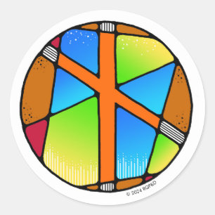 Art Nouveau Rune Naudhiz - OVERWINNEN! Ronde Sticker