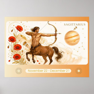Art Nouveau Sagitarius Art Mural du Zodiaque
