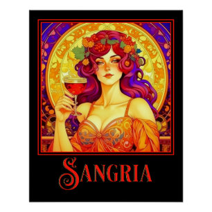 Art Nouveau Sangria Perfect Poster