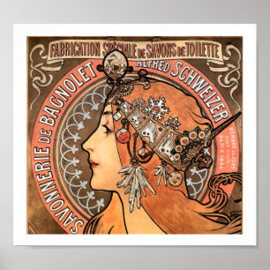 Art Nouveau Savonnerie de Bagnolet Mucha Poster