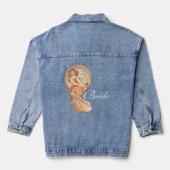 Art Nouveau Schilderij Bruid Trouwen Denim Jacket (Achterkant)