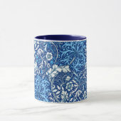 Art Nouveau Seaweed Floral, Cobalt Blue en White Mok (Midden)