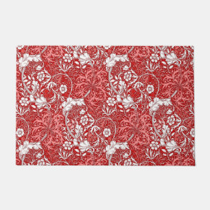 Art Nouveau Seaweed Floral, Coral Red en Coral Pin Deurmat