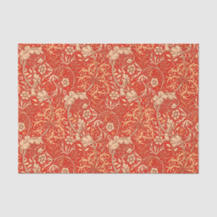 Art Nouveau Seaweed Floral, Deep Coral Oranje Tissuepapier