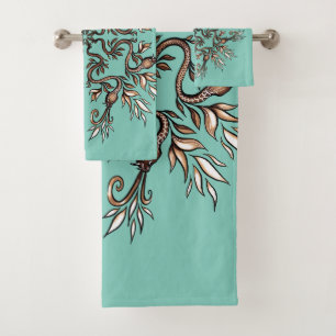 Art Nouveau Slangen Mandala - Donkere Acaddemia Te Bad Handdoek