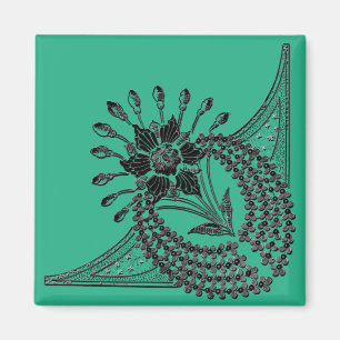 Art Nouveau Sparkle Design Magnet Magneet