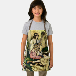 Art Nouveau Sprookjesmuzikanten Vintage Illustrati Schort