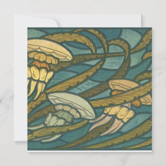 Art Nouveau Squid - Scuba Bestemming Bruiloften Kaart (Achterkant)