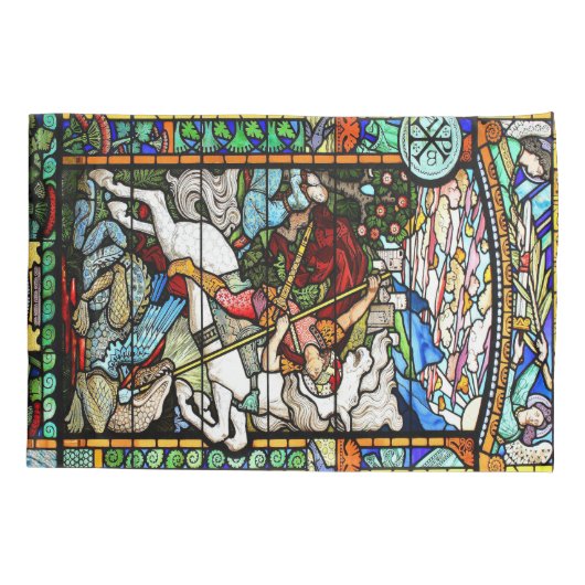 Art Nouveau St George Dragon Window Pillowcase Kussensloop (Achterkant)