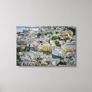Art Nouveau stad Alesund, Noorwegen canvas print