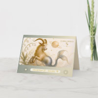 Art Nouveau Steenbok Dierenriem Wenskaart