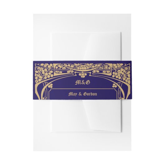 Art Nouveau stijl bruiloft Uitnodigingen Wikkel (Voorkant Voorbeeld)