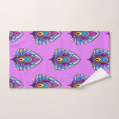 Art Nouveau Stijl Glas in lood Peacock Veer Bad Handdoek (Handdoek)
