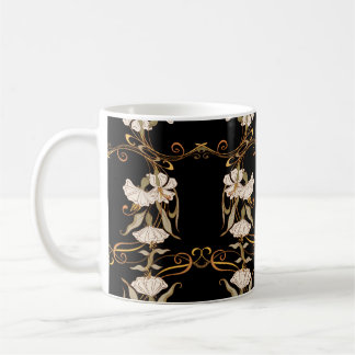 Art Nouveau Stijl: Goud-Zwart . Koffiemok