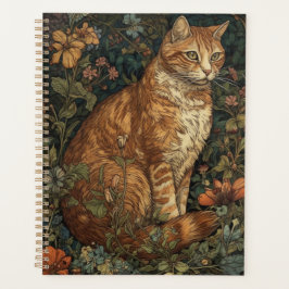 Art Nouveau stijl kat in een tuin Planner