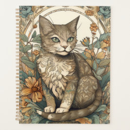 Art Nouveau stijl  kat met bloemen Planner