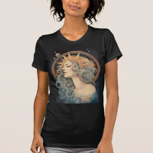 Art Nouveau Stijl Maan Sterren Prinses T-shirt