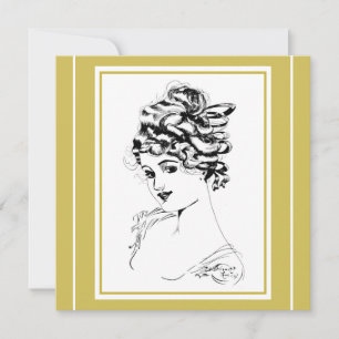 Art Nouveau Stijl Portret Dame 1917 Hi-Def Print