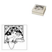 Art Nouveau Stijl Rubber Stempel (Gestempeld)