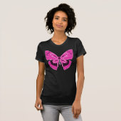 Art Nouveau stijl vlinder heet fuchsia roze T-shirt (Voorkant volledig)