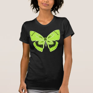 Art Nouveau stijl vlinder limoengroen T-shirt