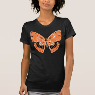 Art Nouveau stijl vlinder oranje T-shirt