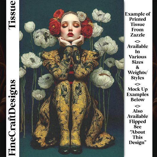 Art Nouveau stijl Vrouw Portret DQ3R Decoupage Tissuepapier