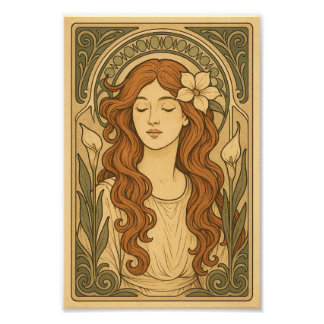 Art Nouveau stijl Vrouwen Art Foto Afdruk