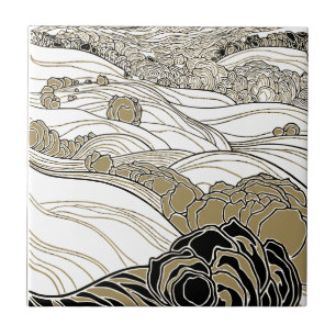 Art Nouveau Stijlvolle Country Rolling Hills Tegeltje