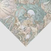 Art Nouveau Style Seashells die Patroon herhalen Tissuepapier (Detail)