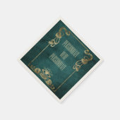 Art nouveau suède ziet er elegant goud groene lotu servet (Hoek)