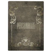 Art nouveau suede ziet er elegant uit bruine lotus klembord (Achterkant)