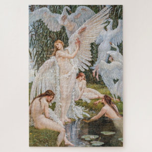  Art Nouveau Swan Maidens van W. Crane Legpuzzel