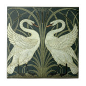 Art Nouveau Swan, Rush, Iris door W. Crane Tegeltje (Voorkant)