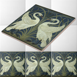  Art Nouveau Swans van Walter Crane Tegeltje