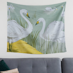 Art Nouveau Swans Wandkleed