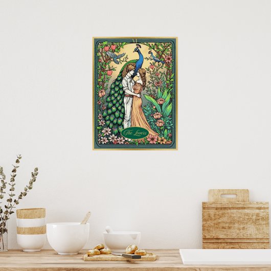 Art Nouveau Tarot Kaart, de geliefden Poster (Keuken)