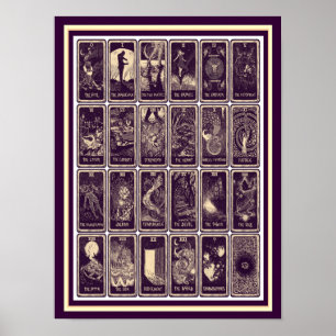Art Nouveau Tarot Kaart Poster 12 x 16