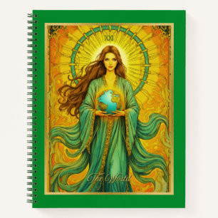 Art Nouveau Tarotkaart De Wereld Journal Notitieboek