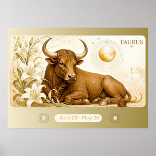 Art Nouveau Taureau Art mural du zodiaque