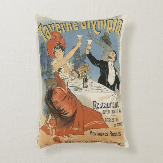 Art Nouveau, Taverne Olympia Restaurant Accent Kussen (Voorkant(Verticaal))
