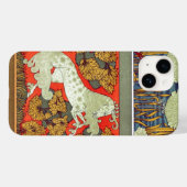 Art nouveau textiel ijsvogel paard Verneuil Case-Mate iPhone Case (Achterkant (horizontaal))