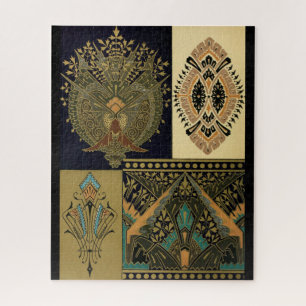 Art nouveau textielpatroon Christopher dressoir Legpuzzel