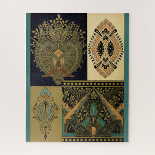 Art nouveau textielpatroon Christopher dressoir Legpuzzel