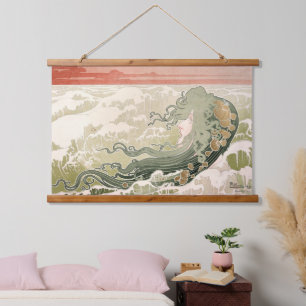 Art Nouveau The Wave van Henri Privat-Livemont Hangend Wandkleed