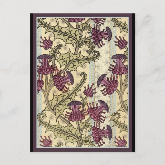 Art Nouveau Thistle bloem Briefkaart (Voorkant)