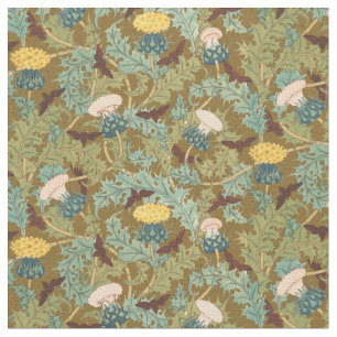 Art Nouveau Thistles & Cicadas Patroon Stof