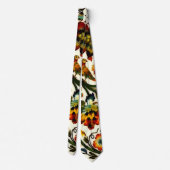  Art Nouveau Thistles Cicadas Patroon Stropdas (Achterkant)