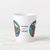 Art Nouveau Thurisaz Rune Latte Mug - DÉFENSE ! (Devant)
